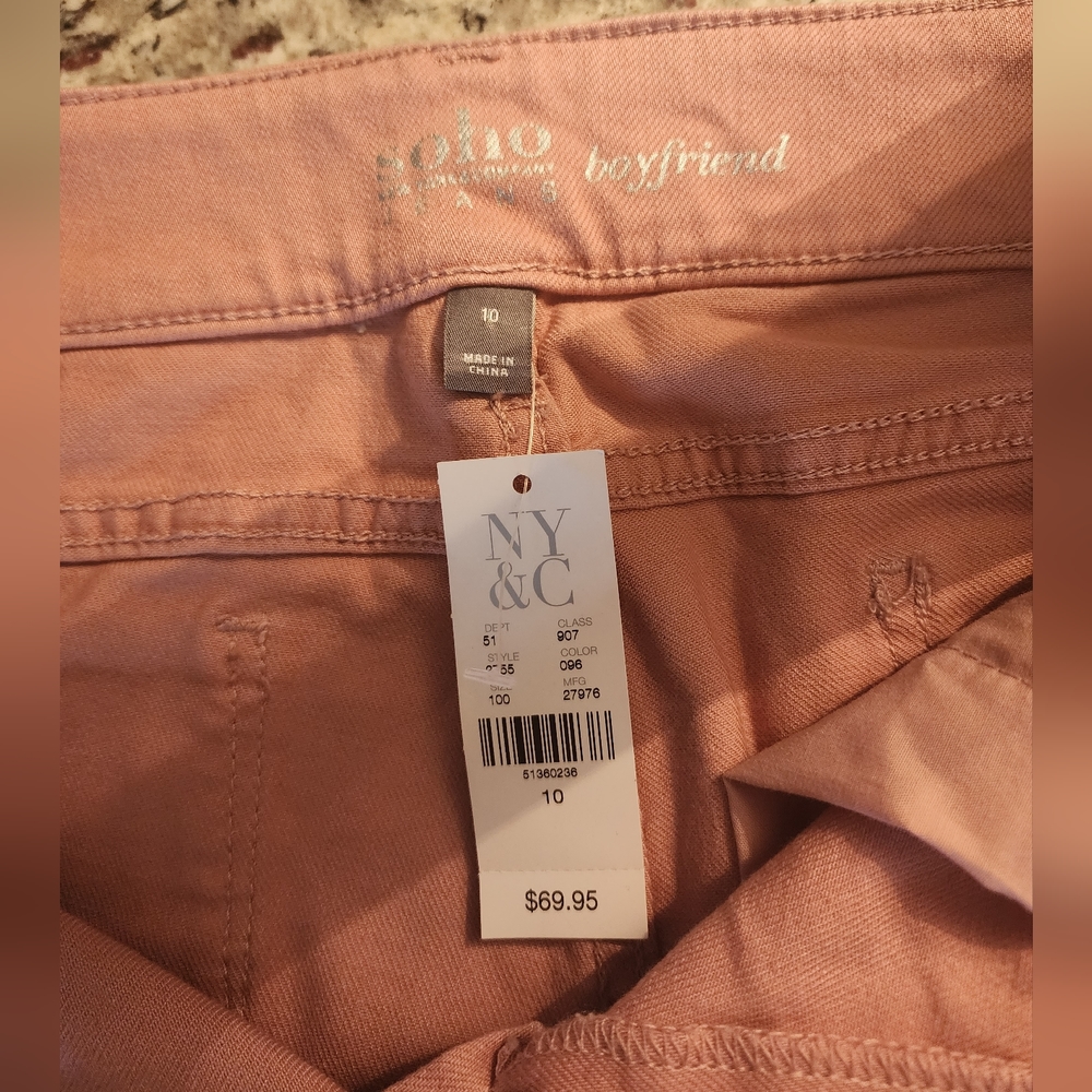 Peach NY&Co Soho Boyfriend Size 10 Womens Jeans